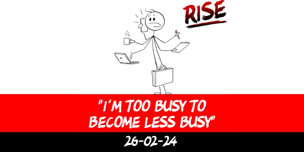 “I’m too busy to become less busy”
 | RISE Macclesfield | Group Personal Training gym weight loss programmes