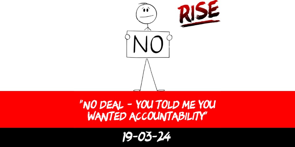 “No deal – You told me you wanted accountability”
 | RISE Macclesfield | Group Personal Training gym weight loss programmes